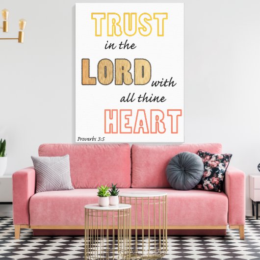 proverbs scriptvertrouwen in Lord Canvas Afdruk (Insitu (Woonkamer))