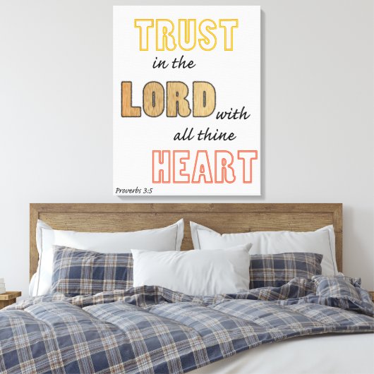 proverbs scriptvertrouwen in Lord Canvas Afdruk (Insitu (Slaapkamer))