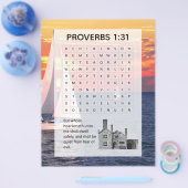 Proverbs Sunset Sailing Church Activity Flyer (Enkel)