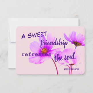 Proverbs Sweet Friendship Lavender Note Card RSVP Kaartje
