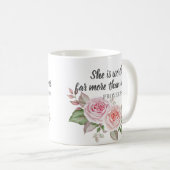 Proverbs van 31:10, veel meer dan roebel koffiemok (Voorkant rechts)