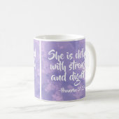 Proverbs voor sterkte en dichtheid 31 Bijbel Chris Koffiemok (Voorkant rechts)