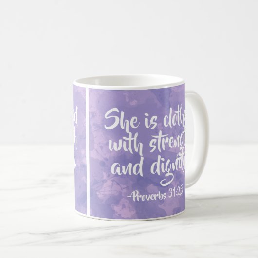 Proverbs voor sterkte en dichtheid 31 Bijbel Chris Koffiemok (Voorkant rechts)