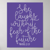 Proverbs, ze lacht zonder angst, Bijbelse Verse Poster (Voorkant)