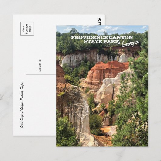 Providence Canyon State Park, Georgia Briefkaart (Voorkant / Achterkant)