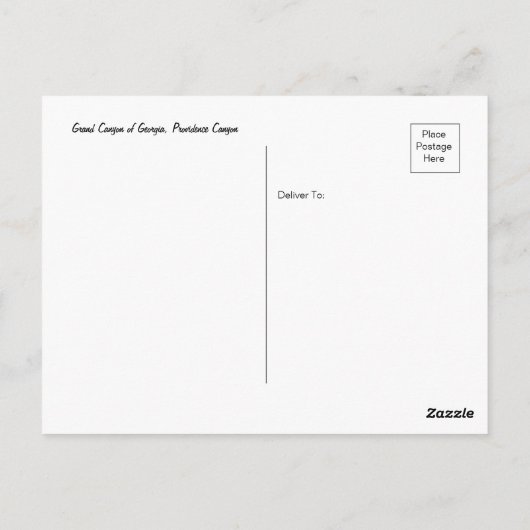 Providence Canyon State Park, Georgia Briefkaart (Achterkant)