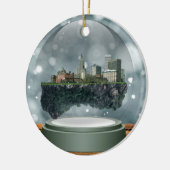 Providence Island Snow Wereldbol Keramisch Ornament (Links)