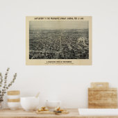 Providence Rhode Island 1894 Antiek Panoramic Map Poster (Keuken)