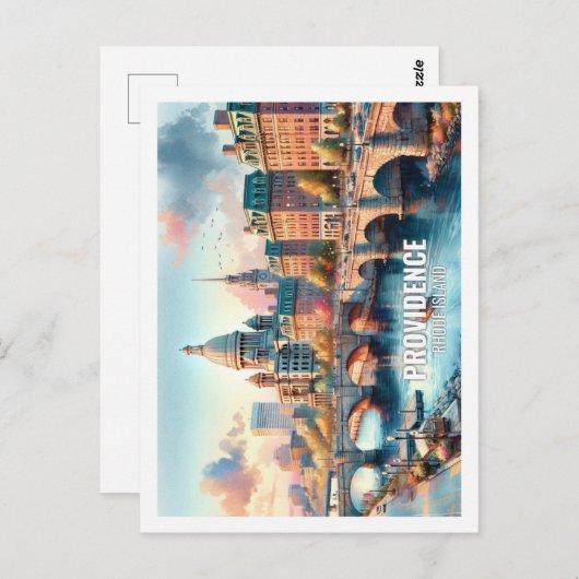 Providence Rhode Island Amerikaanse beroemde plaat Briefkaart (Voorkant / Achterkant)