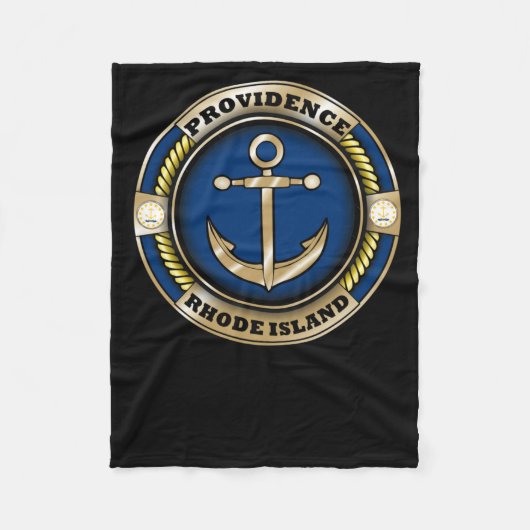 Providence Rhode Island Anker Embleem Sticker Fleece Deken (Voorkant)