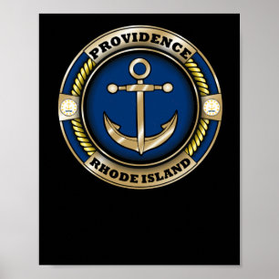 Providence Rhode Island Anker Embleem Sticker  Poster