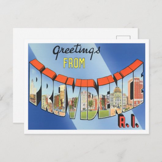 Providence, Rhode Island  Big Letters Briefkaart (Voorkant / Achterkant)