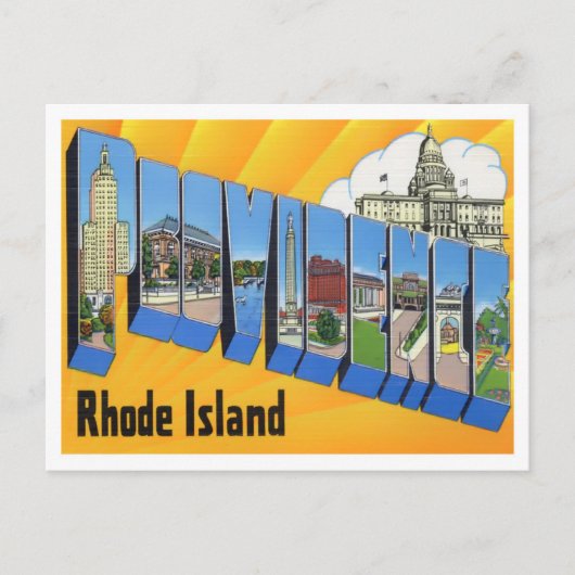 Providence, Rhode Island  Big Letters Briefkaart (Voorkant)