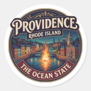 Providence Rhode Island Hoofdstad New England Ronde Sticker