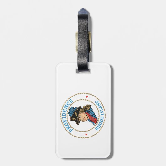 Providence Rhode Island koloniaal Bagagelabel (Achterkant verticaal)