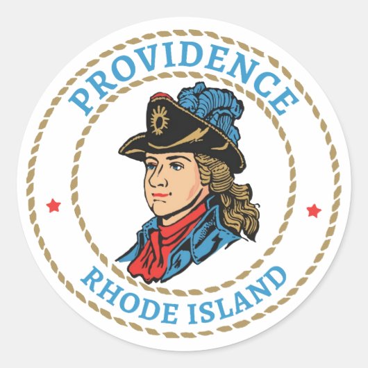 Providence Rhode Island koloniaal Ronde Sticker (Voorkant)