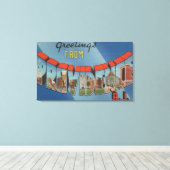 Providence, Rhode Island - Large Letter Scenes 2 Canvas Afdruk (Insitu (Houten vloer))