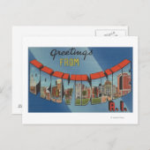 Providence, Rhode Island - Large Letter Scenes Briefkaart (Voorkant / Achterkant)