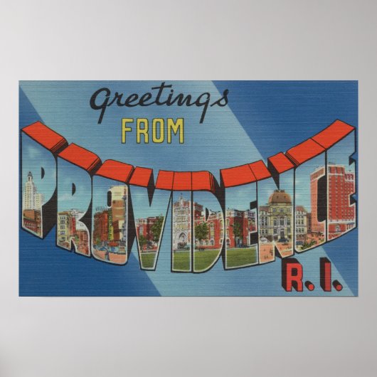 Providence, Rhode Island - Large Letter Scenes Poster (Voorkant)