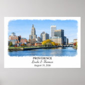 Providence Rhode Island Poster, Aquarel, Op Maat Poster (Voorkant)