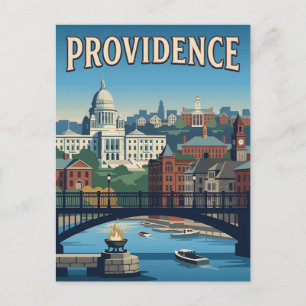 Providence Rhode Island Rivierfront Vintage Poster Briefkaart