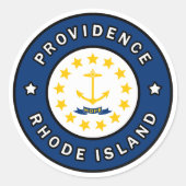 Providence Rhode Island Ronde Sticker (Voorkant)