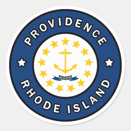 Providence Rhode Island Ronde Sticker (Voorkant)
