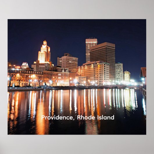Providence, Rhode Island 's nachts Poster (Voorkant)
