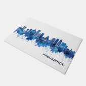 Providence Rhode Island Skyline Blue Deurmat (Schuin)