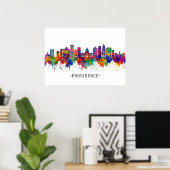 Providence Rhode Island Skyline Poster (Thuiskantoor)