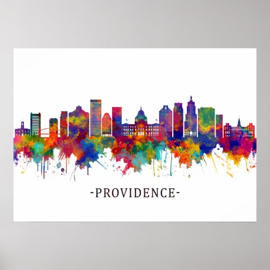 Providence Rhode Island Skyline Poster (Voorkant)