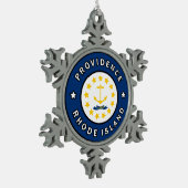 Providence Rhode Island Tin Sneeuwvlok Ornament (Links)