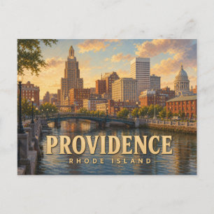 Providence Rhode Island Vintage Reisposter Briefkaart
