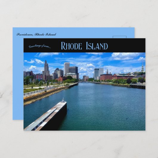 Providence Rhode Island Waterfront Briefkaart (Voorkant / Achterkant)