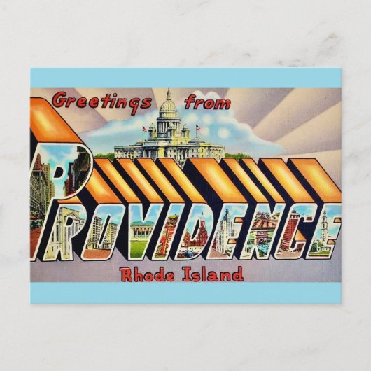 Providence RI Groet Ansichtkaart Briefkaart (Voorkant)