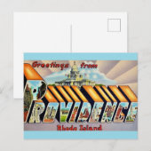 Providence RI Groeten Ansichtkaart Briefkaart (Voorkant / Achterkant)