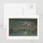 Providence, RI - Night Uitzicht of City & Waterfro Briefkaart (Voorkant / Achterkant)