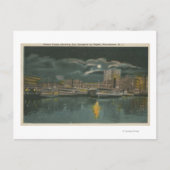 Providence, RI - Night Uitzicht of City & Waterfro Briefkaart (Voorkant)
