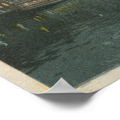 Providence, RI - Night Uitzicht of City & Waterfro Poster (Hoek)