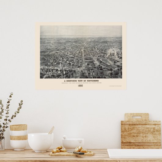 Providence, RI Panoramic Map - 1894 Poster (Keuken)