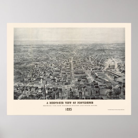 Providence, RI Panoramic Map - 1894 Poster (Voorkant)