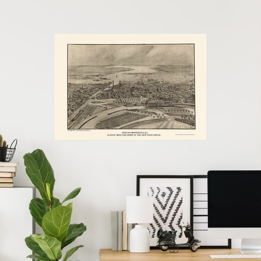 Providence, RI Panoramic Map - 1896 Poster (Thuiskantoor)