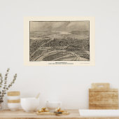 Providence, RI Panoramic Map - 1896 Poster (Keuken)
