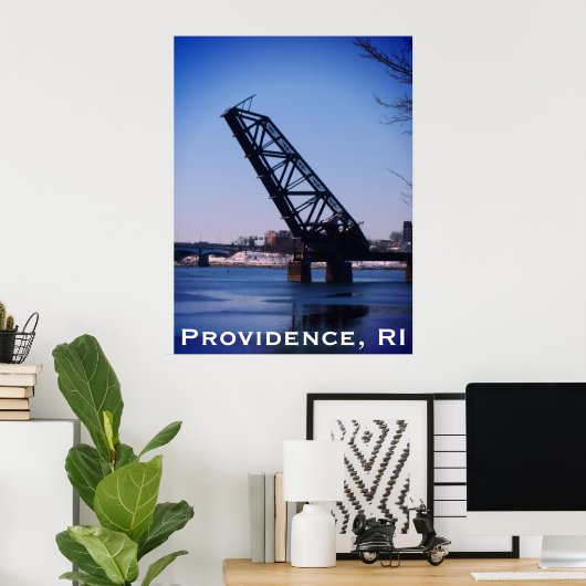 Providence, RI 'Stuck-Up Bridge' Poster (Thuiskantoor)