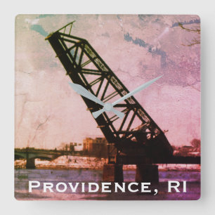 Providence, RI 'Stuck-Up Bridge' Vierkante Klok