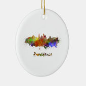 Providence skyline in watercolor keramisch ornament (Rechts)
