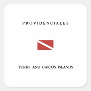 Providenciales Turks and Caicos Islands Scuba Dive Vierkante Sticker