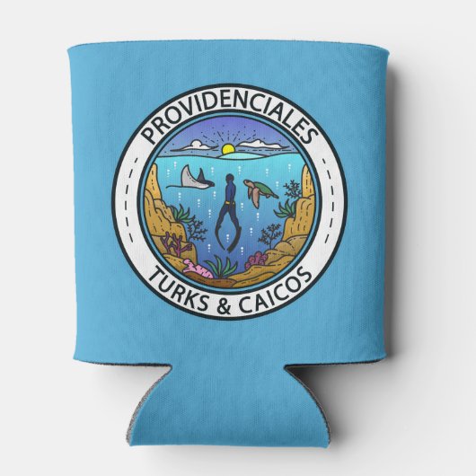 Providenciales Turks en Caicos Scuba Badge Blikjeskoeler (Achterkant)