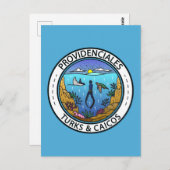 Providenciales Turks en Caicos Scuba Badge Briefkaart (Voorkant / Achterkant)