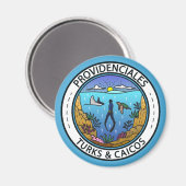 Providenciales Turks en Caicos Scuba Badge Magneet (Voorkant / Achterkant)